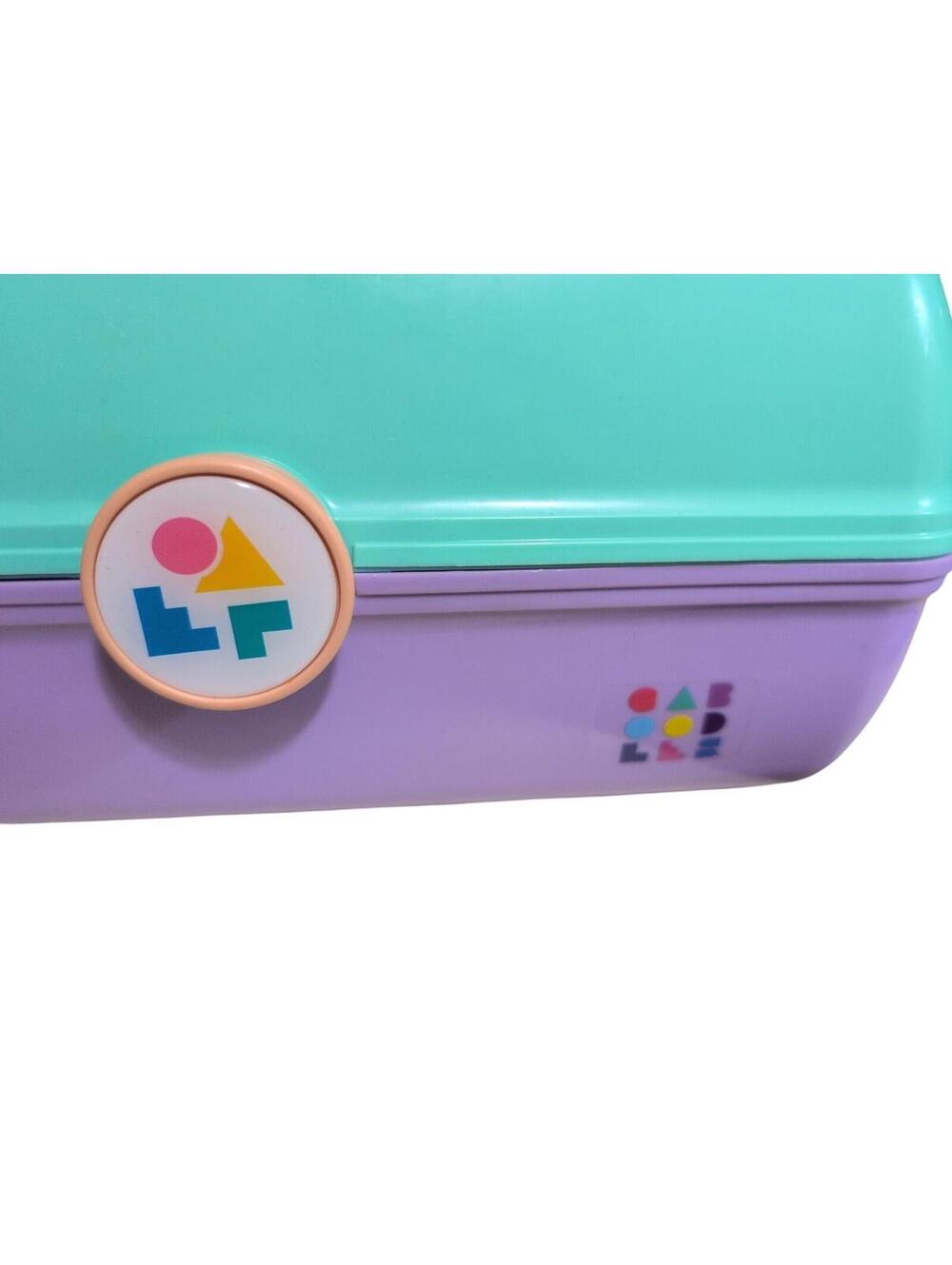 Caboodles 80's On-the-Go Girl Makeup Case Travel Carry Seafoam / Lavender #5626 - Picture 6 of 6